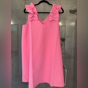 NWOT Mud Pie Pink Dress with Shoulder Ruffles